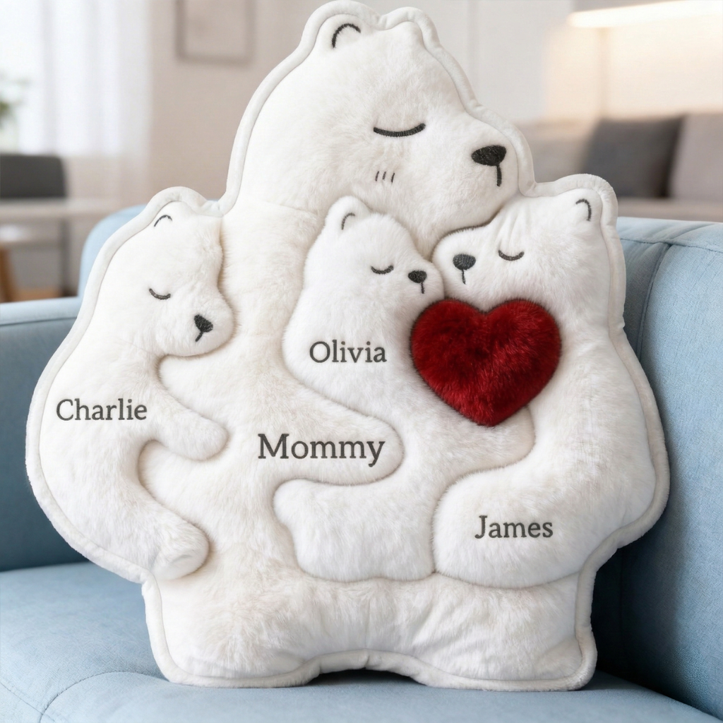 Nurturing Bear Mom Custom Shape Pillow - Personalized Gifts For Mom 01qhtn270226