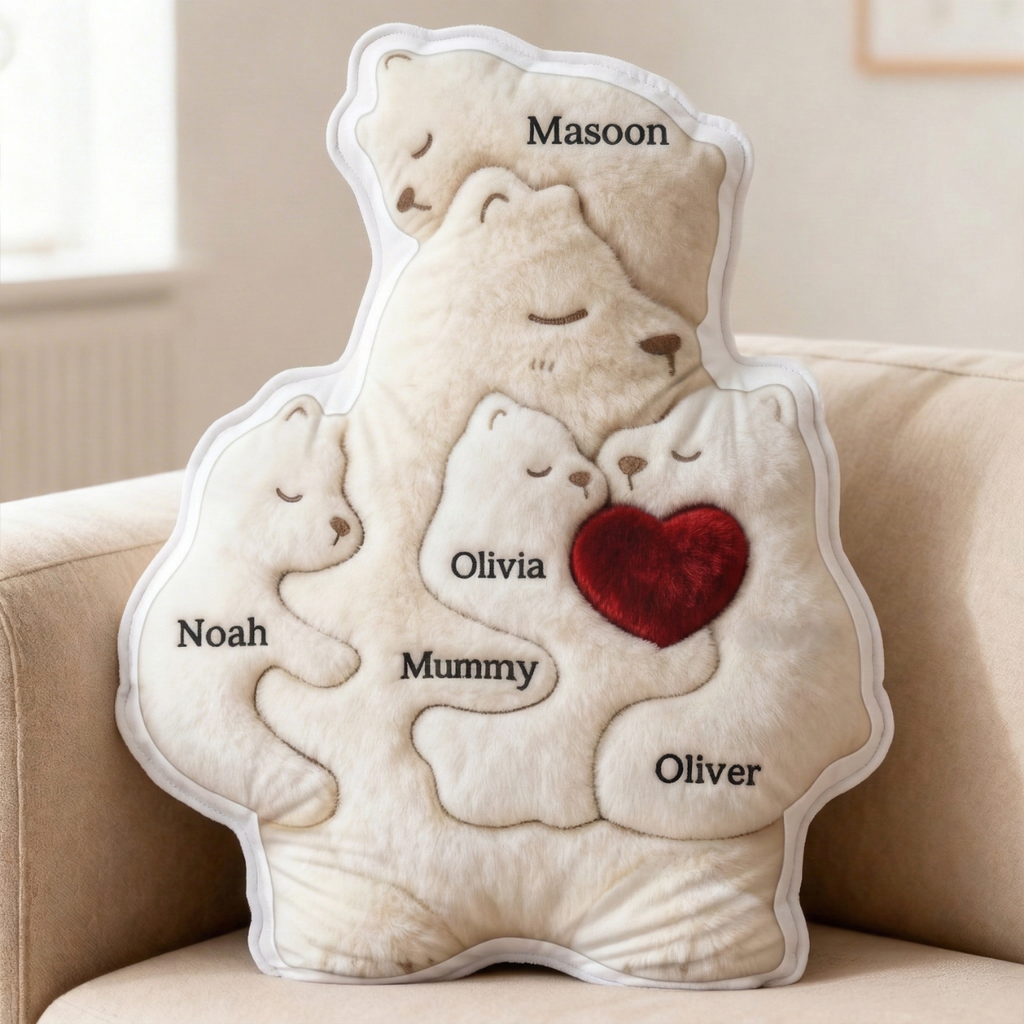 Nurturing Bear Mom Custom Shape Pillow - Personalized Gifts For Mom 01qhtn270226