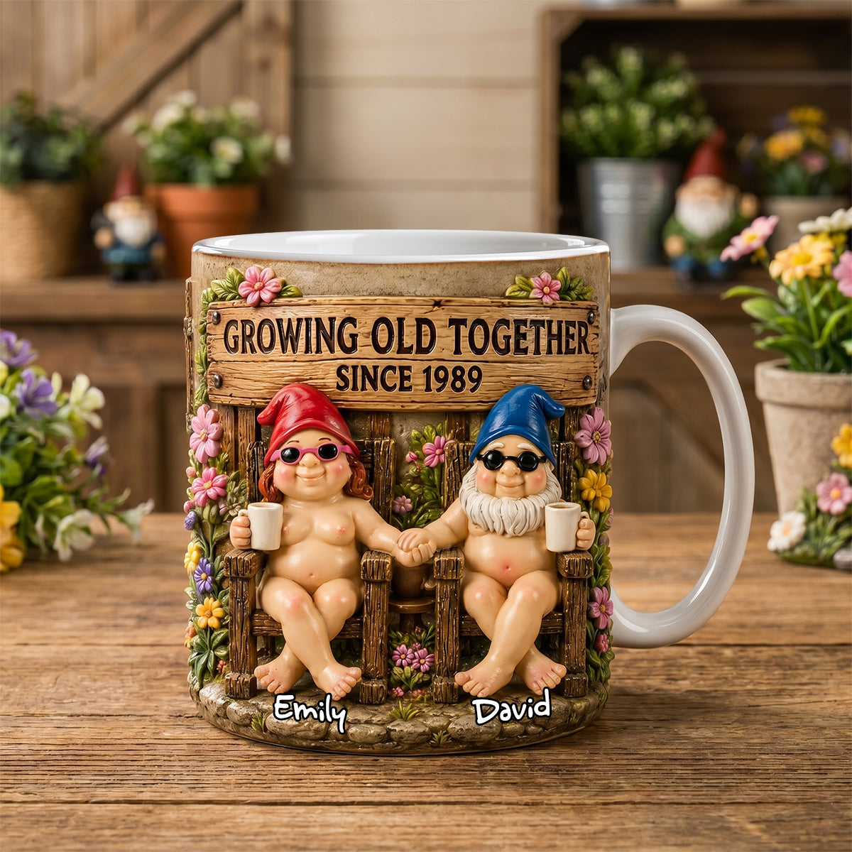 Gnome Naughty Old Couple Coffee Mug - Personalized Gifts For Couple 01nadh190626
