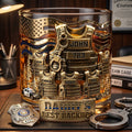 Legendary Police Dad Round Glass, Personalized Gifts For Police Officer, Sheriff, Captain Dad 04qhlu270526