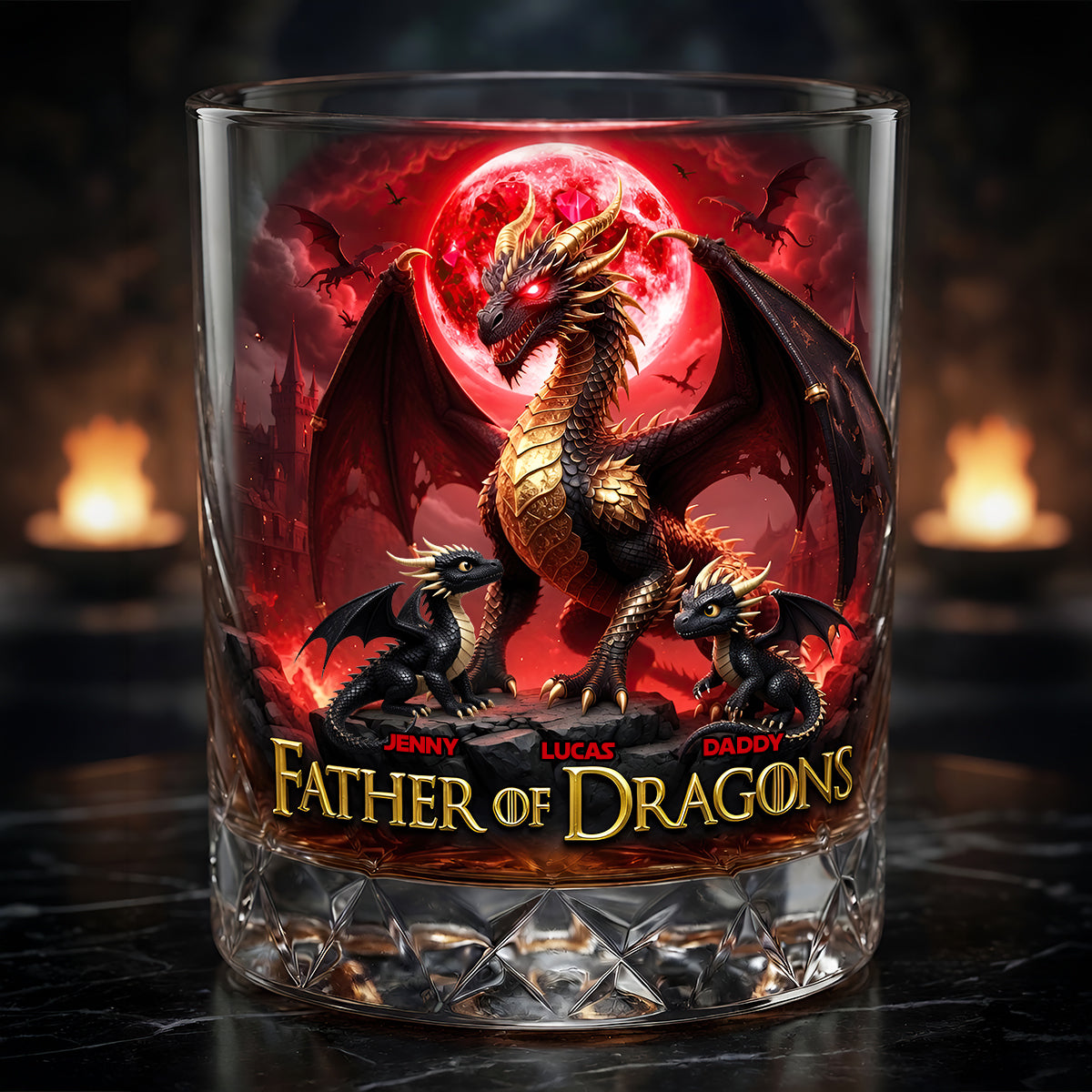 Father Of Dragons Round Glass - Personalized Gifts For Dad 04tydt210526