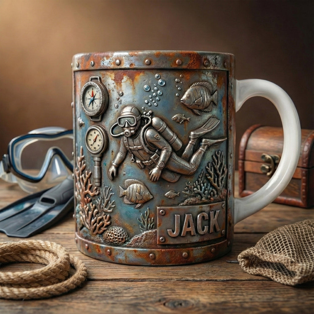 Ocean Adventure Coffee Mug – Personalized Gifts For Scuba Diving Lovers 041tglu151225