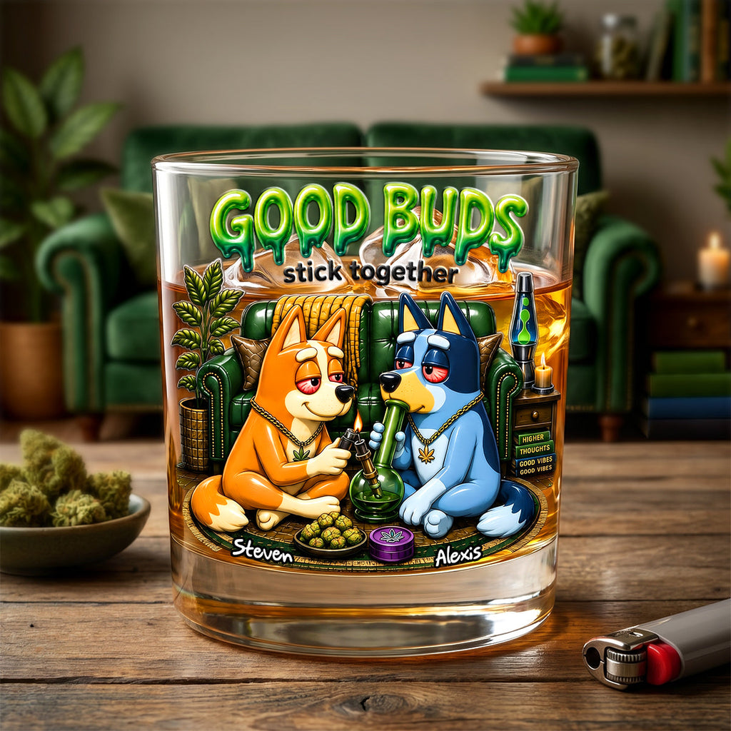 Stoner Friends 11oz Round Glass - Personalized Gifts For Smoking Lovers 01todh080626
