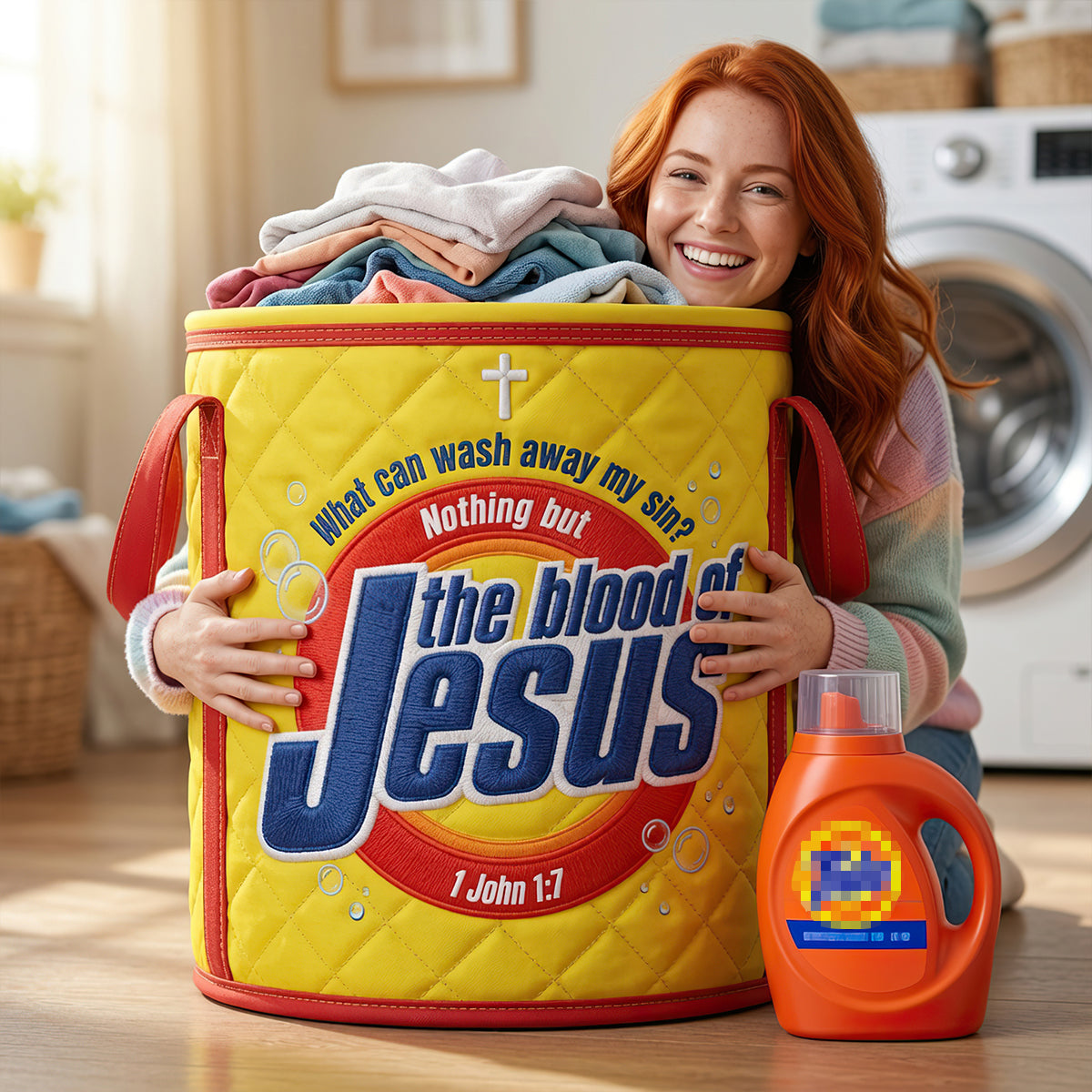 Washed in Love - Personalized Gifts Quilted Laundry Basket 01NADT100726