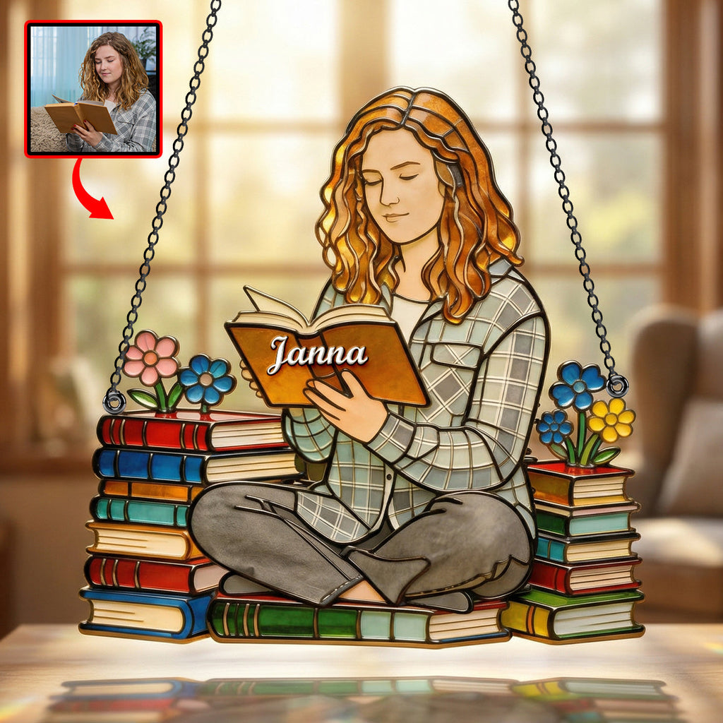 Book Lover Suncatcher - Custom Photo Gifts For Book Lovers 01nadh030426