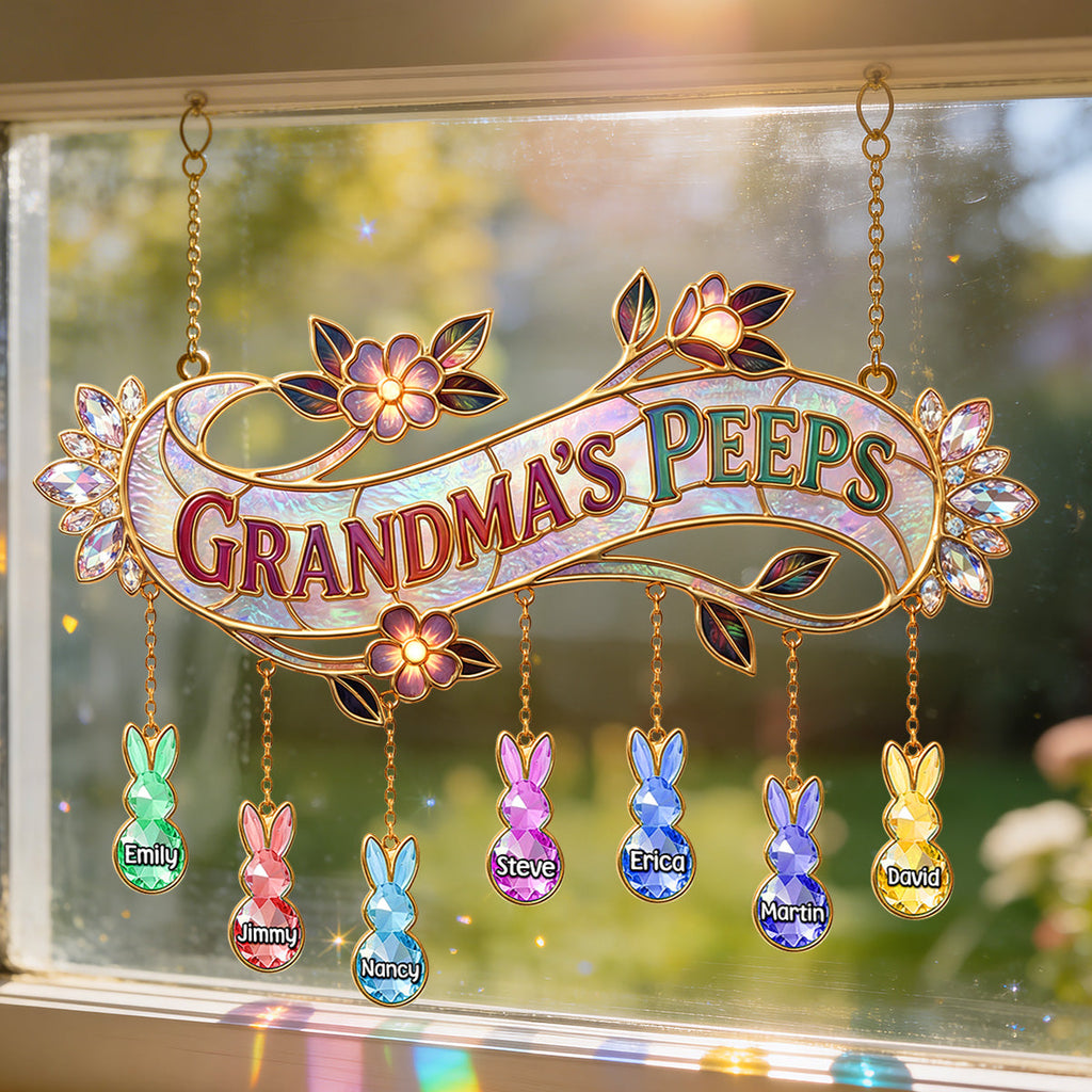 Cute Little Peeps Suncatcher - Personalized Gift For Grandma/Mom 01KIMG250326