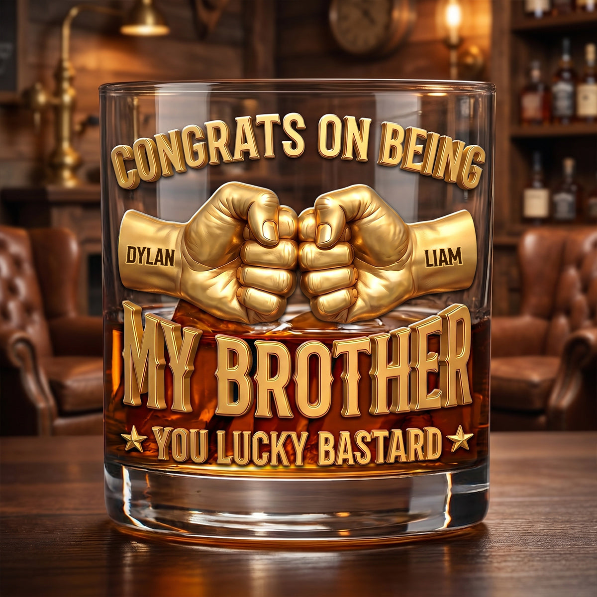 Brotherhood Fist Bump Round Glass Personalized Gifts For Brother 02HUDH040626