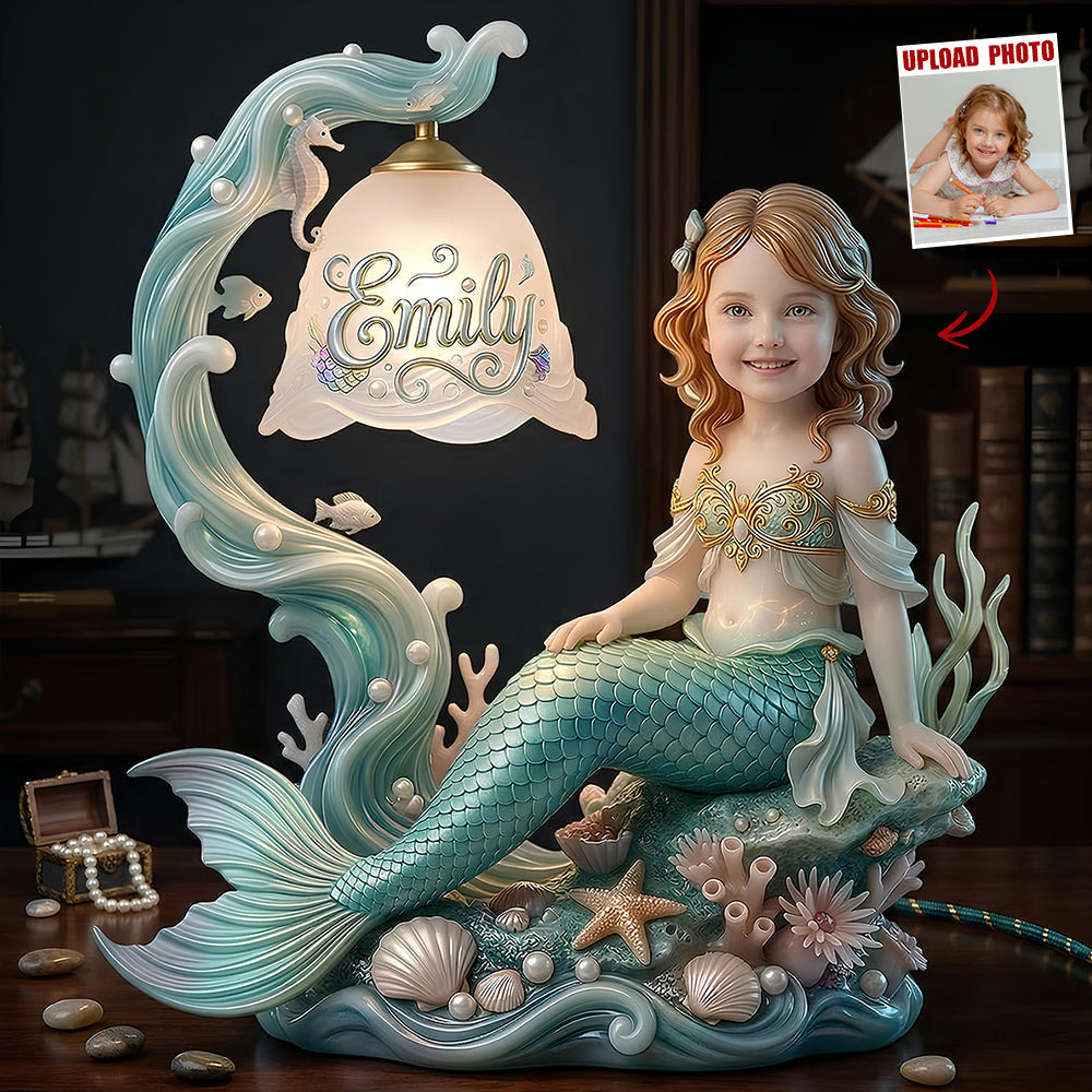 Cute Mermaid Princess Light Box - Personalized Custom Photo Gift For Kids 02NADT190326