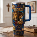 Jesus The Lion And The Lamp 40oz Tumbler With Handle - Personalized Gifts For Christians 03palu290626