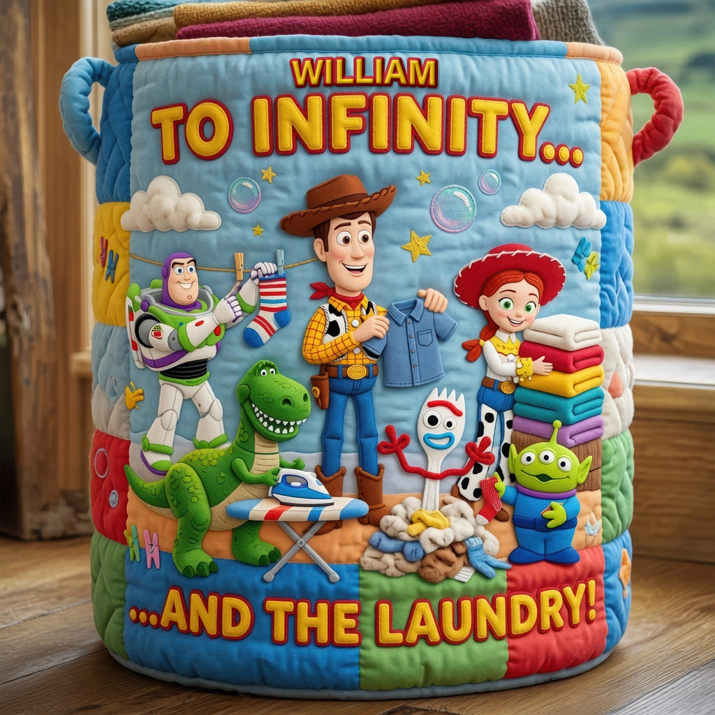 Lovely Characters Quilted Laundry Basket - Personalized Gifts 06tyqn300626