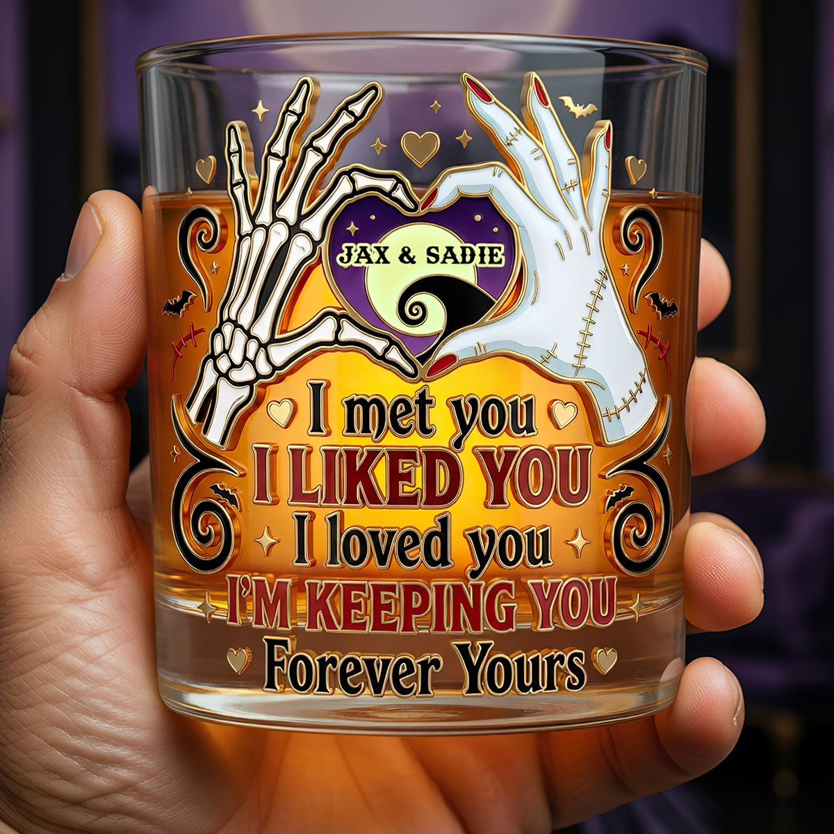 Soulmates Forever Round Glass - Personalized Gift For Couples 04NADT060626