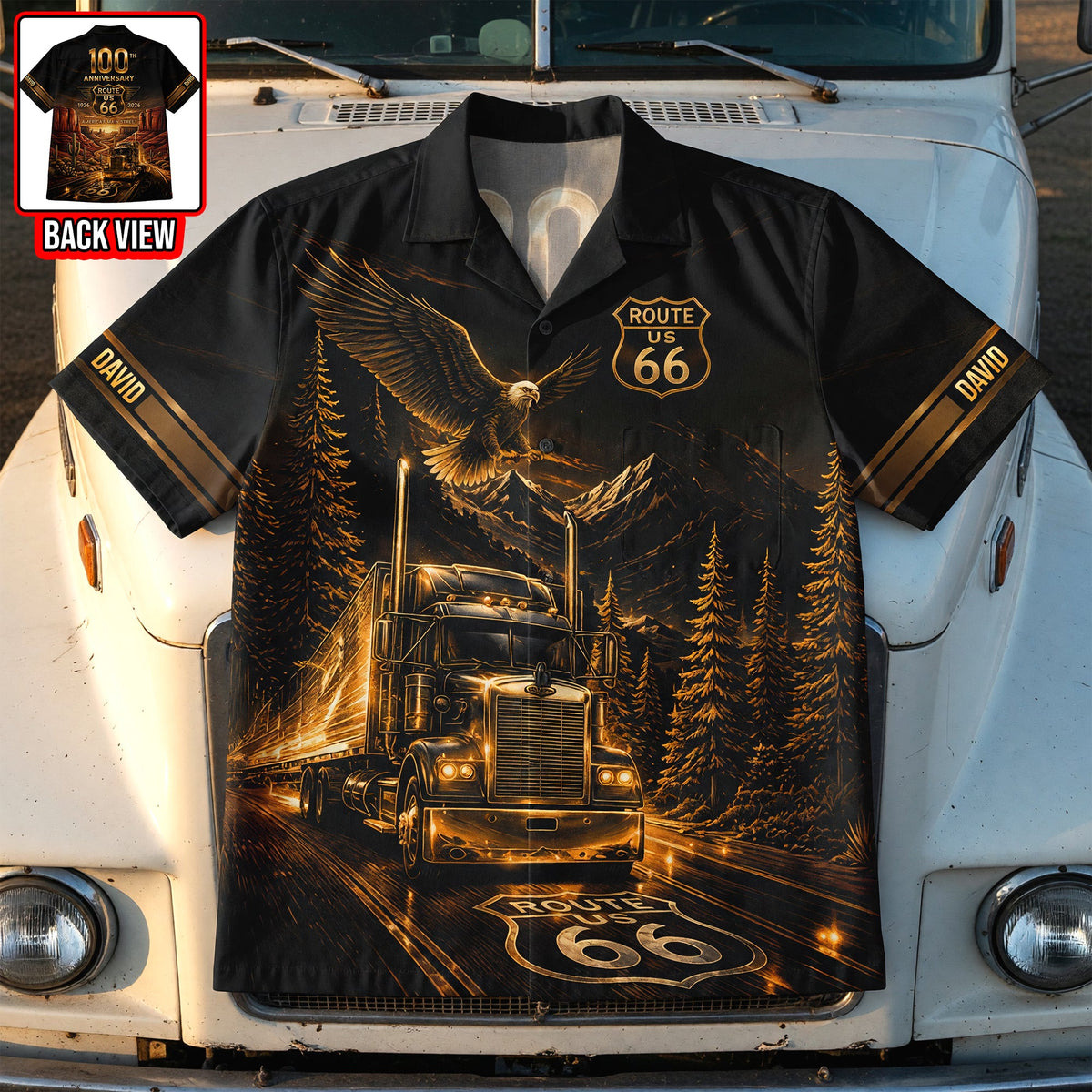 Trucking On Legendary Road Hawaiian shirt - Personalized Gift For Truckers 04qhqn220626