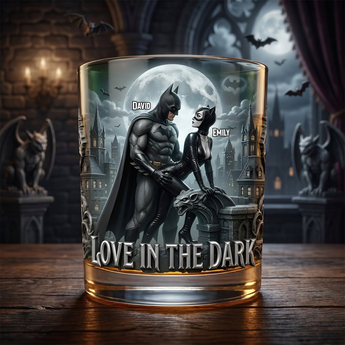 Love In The Dark Round Glass - Personalized Gifts For Couple 03tydh090626