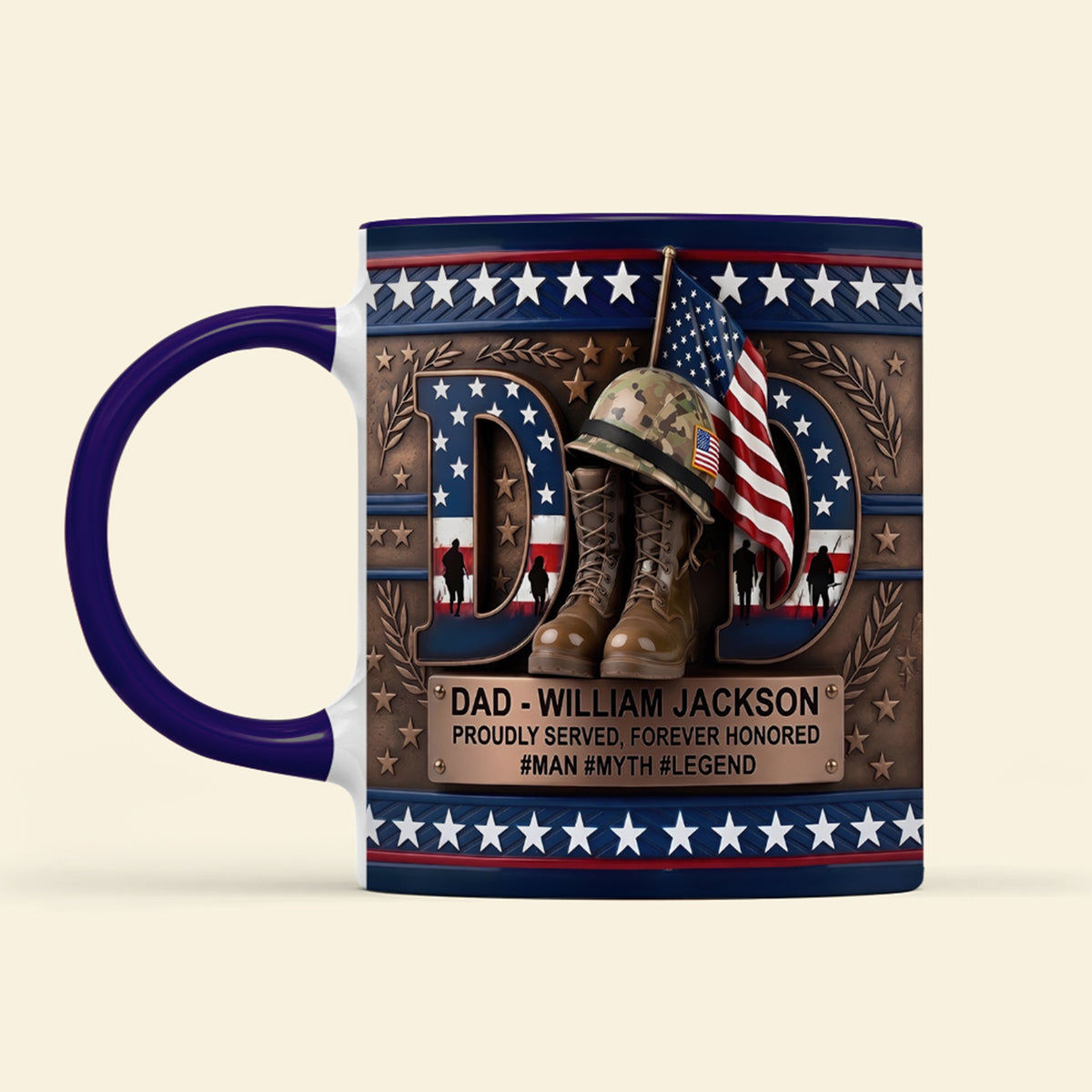 Proud Veteran Dad Coffee Accent Mug - Personalized Gifts For Dad 04TYQN280426