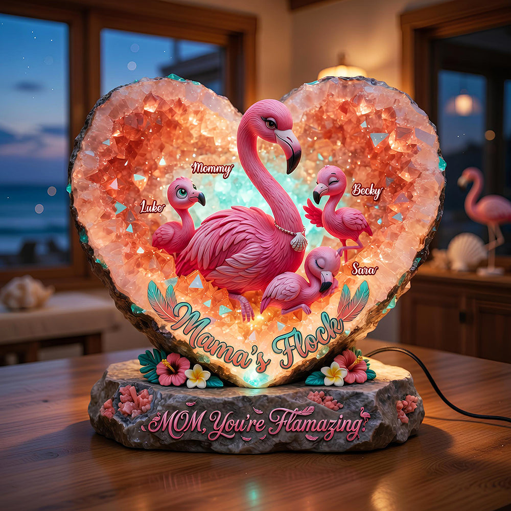 Flamingo Mama Light Box - Personalized Gifts For Mothers 02hudt130426