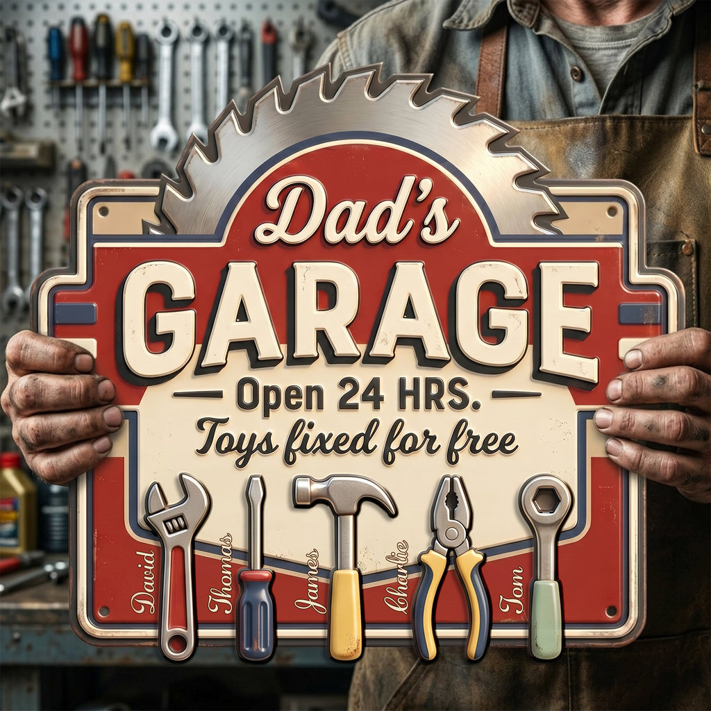Dad's Garage - Cut Metal Sign - Personalized Gifts For Dad 01NALU250526