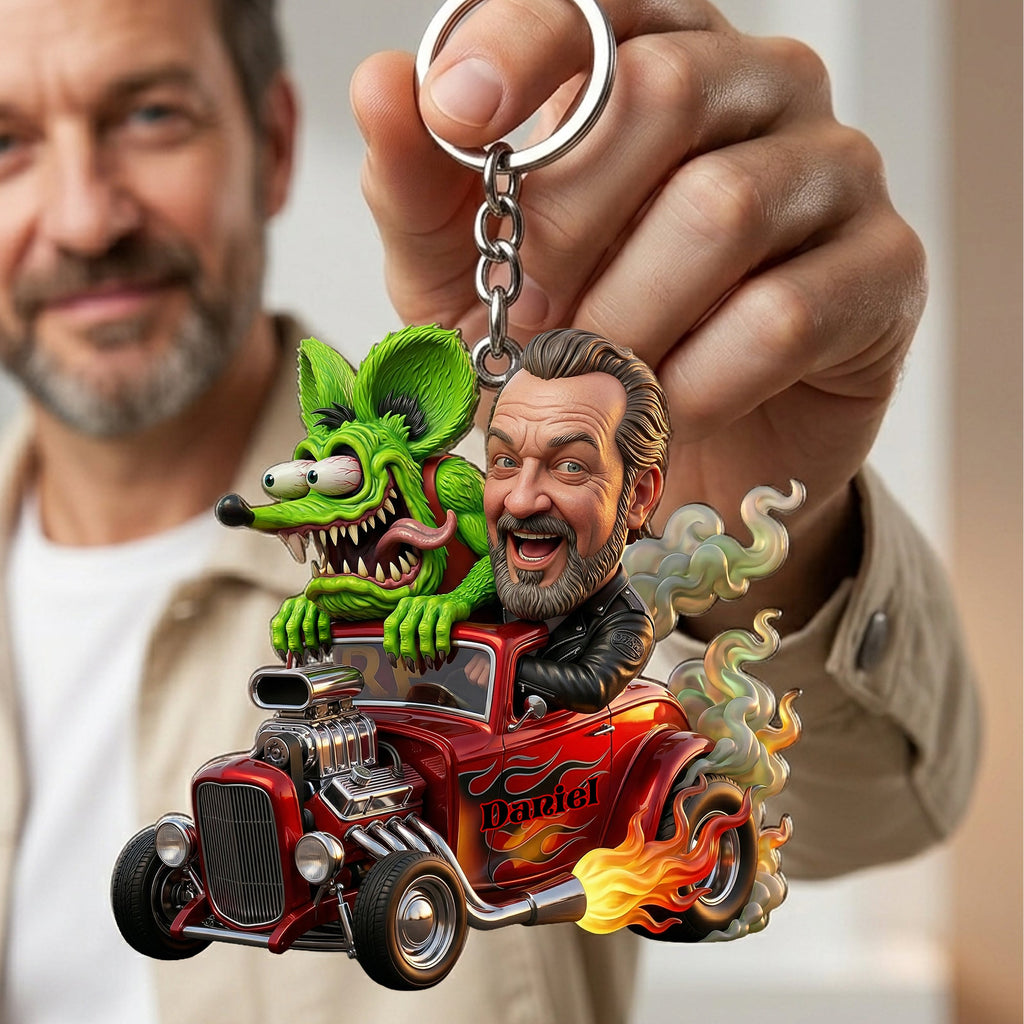 Speed Monster Keychain - Custom Photo Gifts For Hot Rod Lover 02PALU260326
