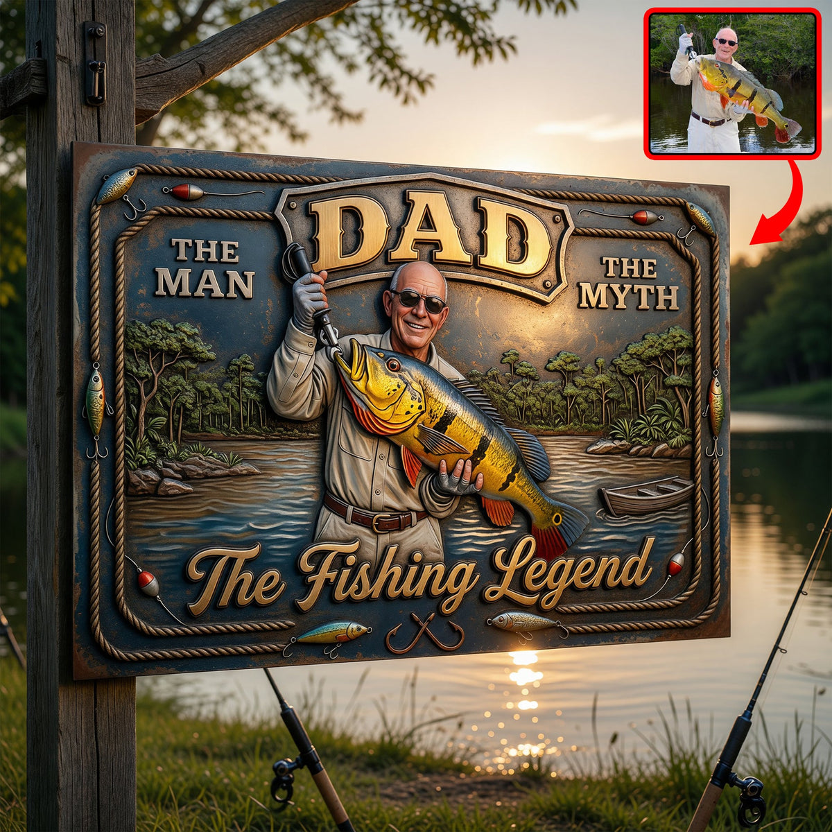 Custom Photo Fishing Dad Print Metal Sign - Personalized Gifts For Dad 06huqn040526