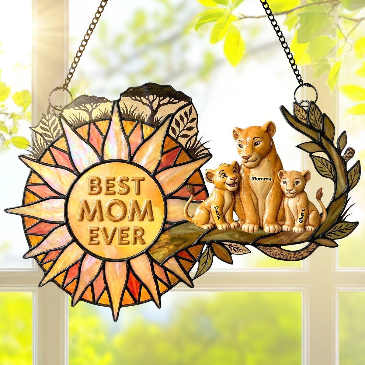 Best Mom Ever Suncatcher Ornament - Personalized Gifts For Mom 03NAQN200326