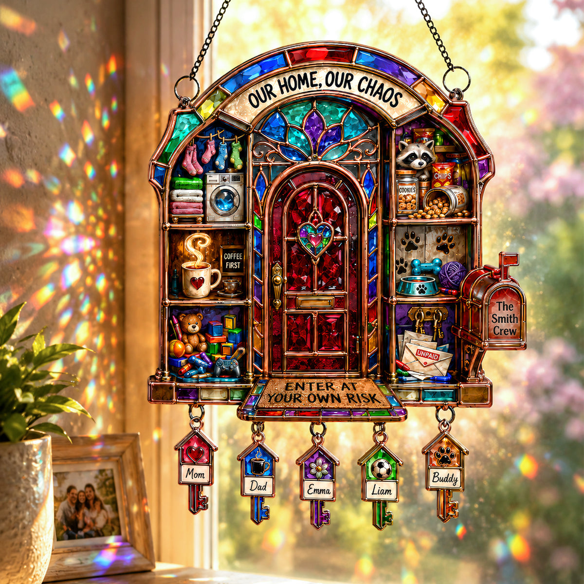 Door Light Suncatcher Ornament - Personalized Gifts For Family 05hadh260626