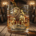 Lion Dad And Kids - Best Dad Ever Drinking Glass - Personalized Gifts For Dads 05tglu010526