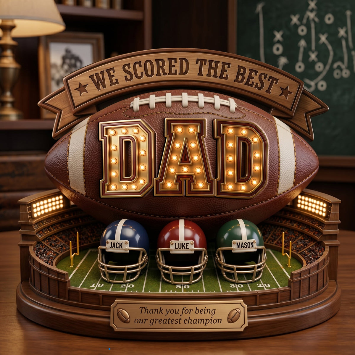 USA Football Best Dad Acrylic Plaque - Personalized Gifts For Dad 05PALU040526