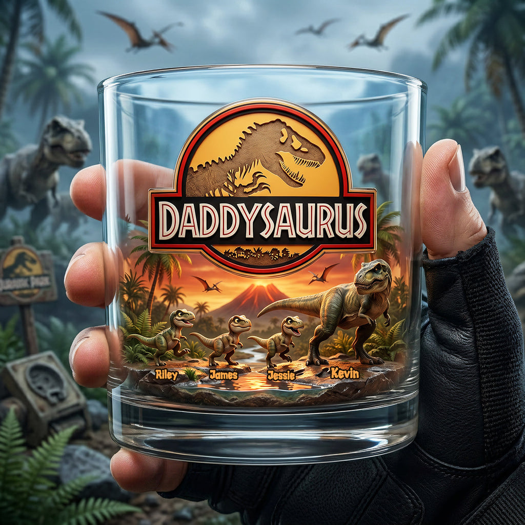 Dad & Kids Adventure Glass Mug Personalized Gifts For Dad 04NATA240426