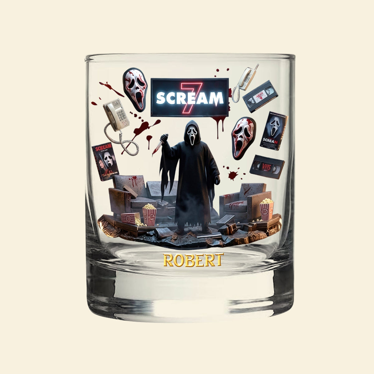 Horror Movie Round Glass - Personalized Gifts For Horror Lovers 03ohqn120326