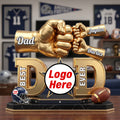 American Football Dad Acrylic Plaque - Champion Dad & Fist Bump - Personalized Gifts For Father