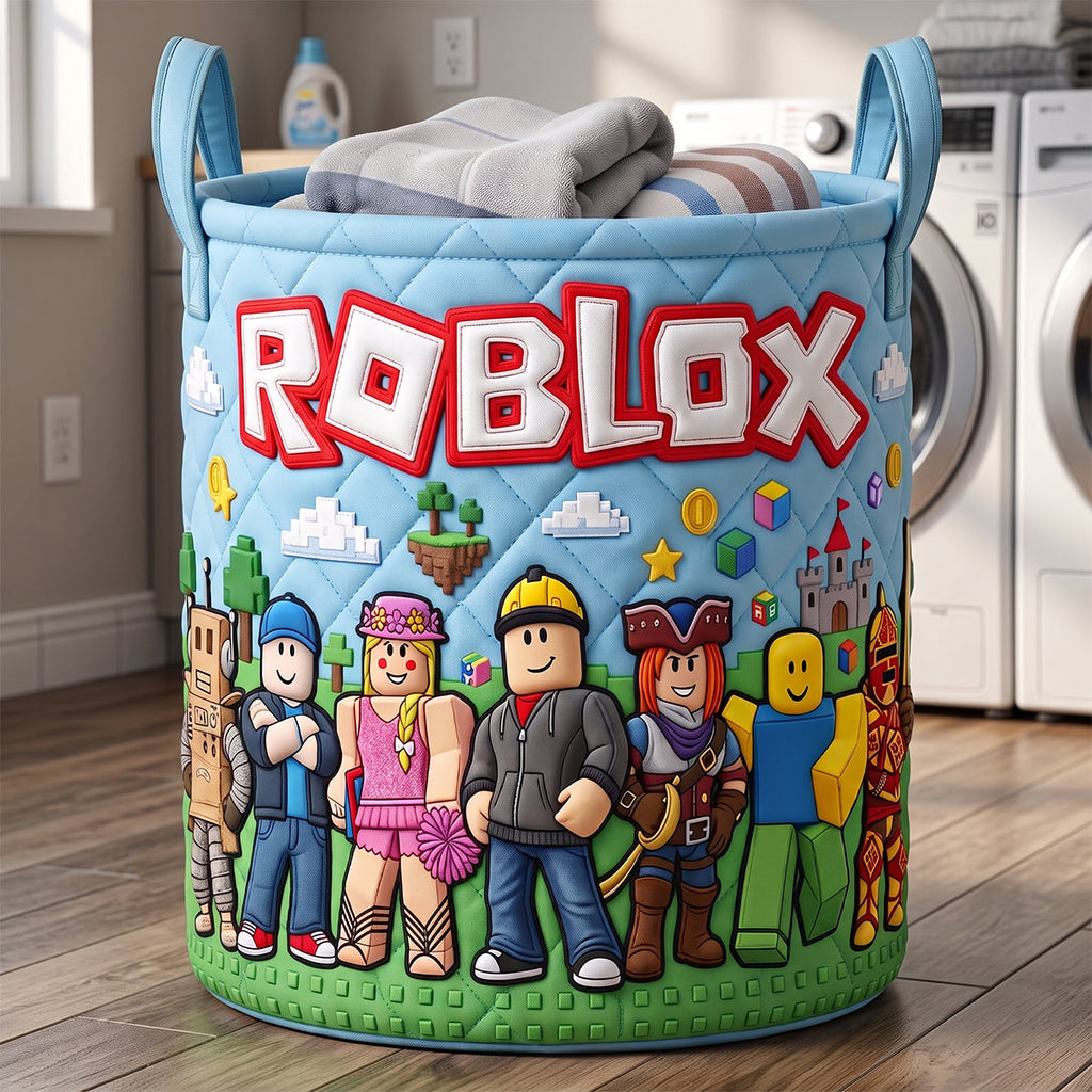 Block World Laundry Basket - Personalized Gifts 01natn140726