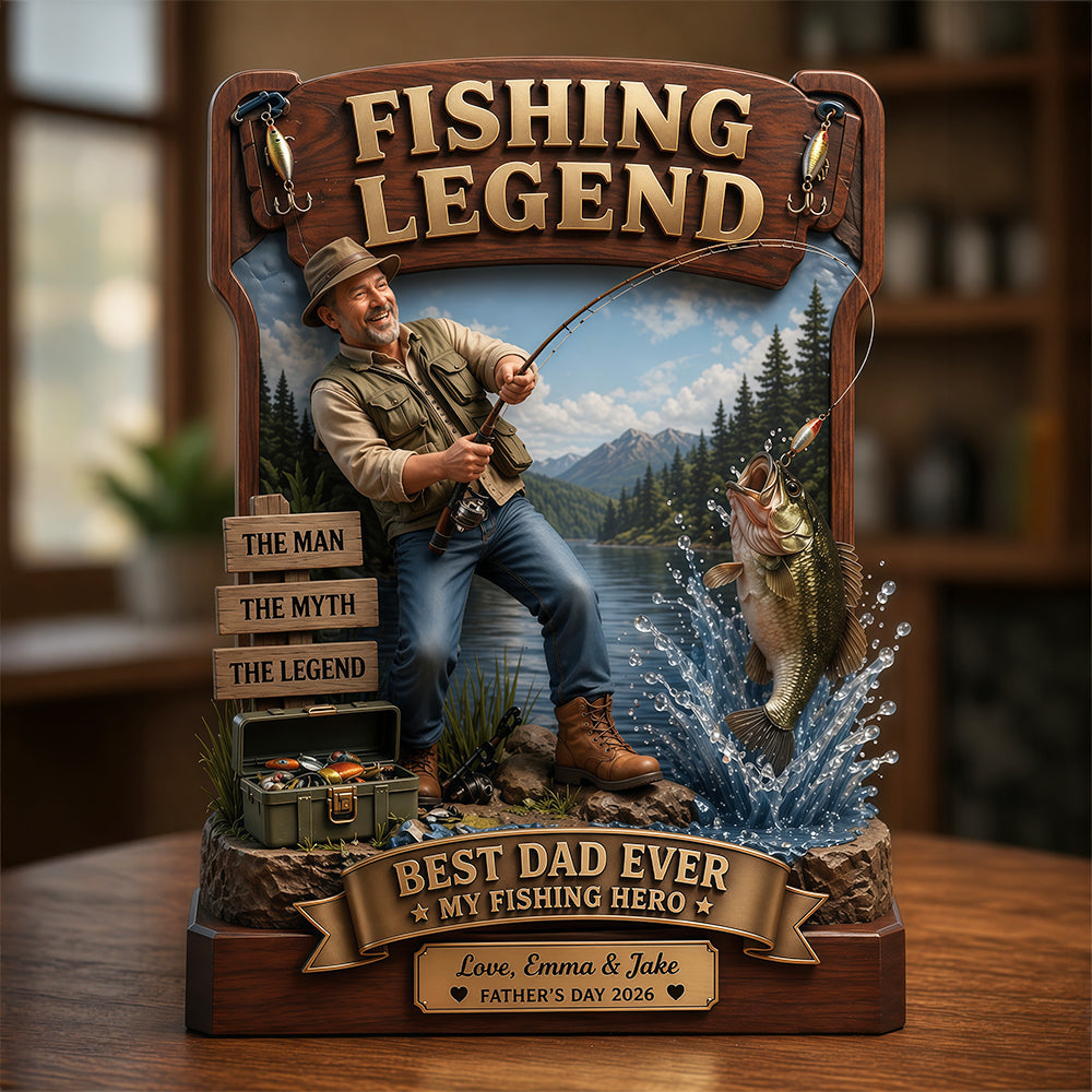 Fishing Legend Acrylic Plaque - Custom Photo Gifts For Fishing Dads 04tydt300426