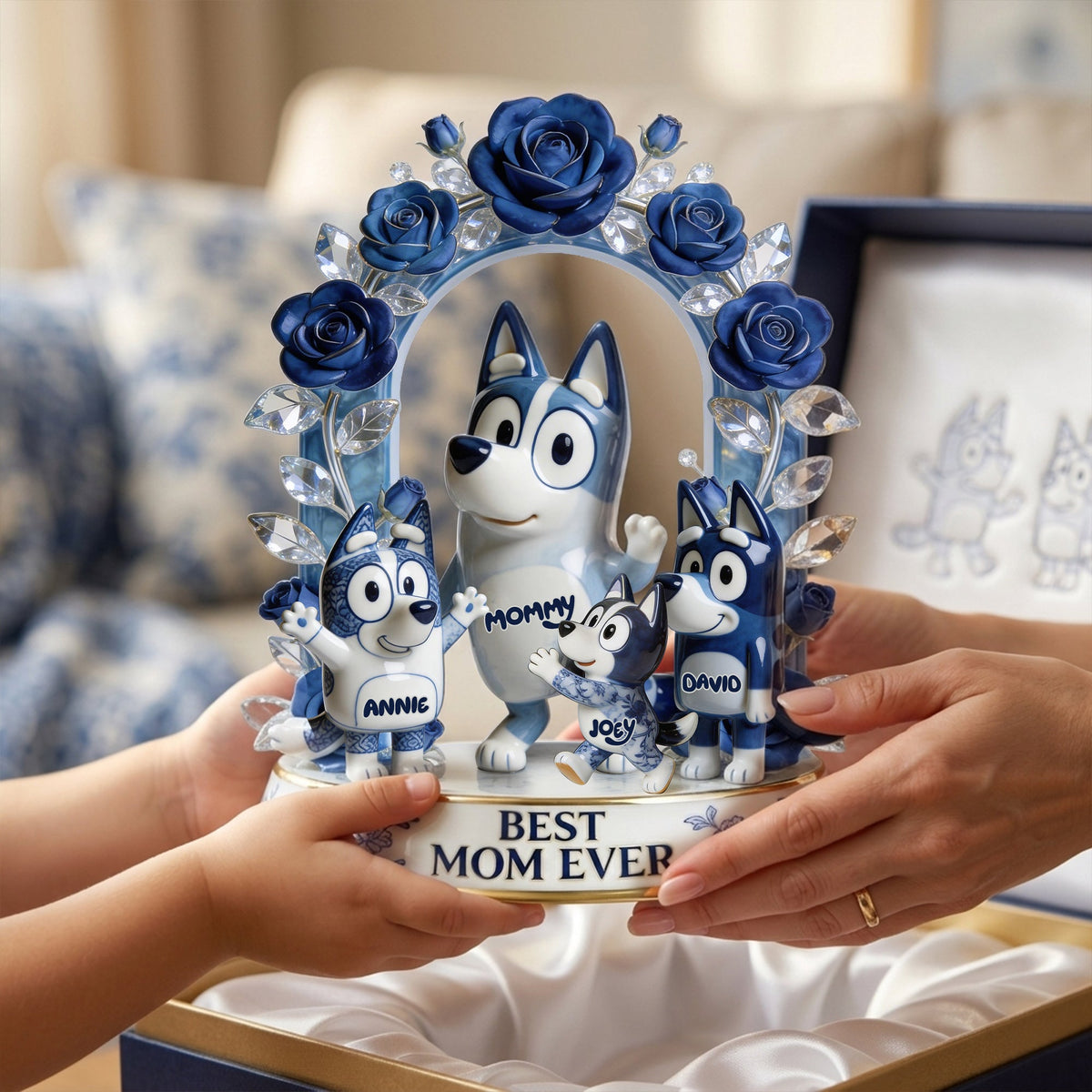 Best Mom Ever Toile De Jouy Acrylic Plaque - Personalized Gifts For Mothers 03pglu140426
