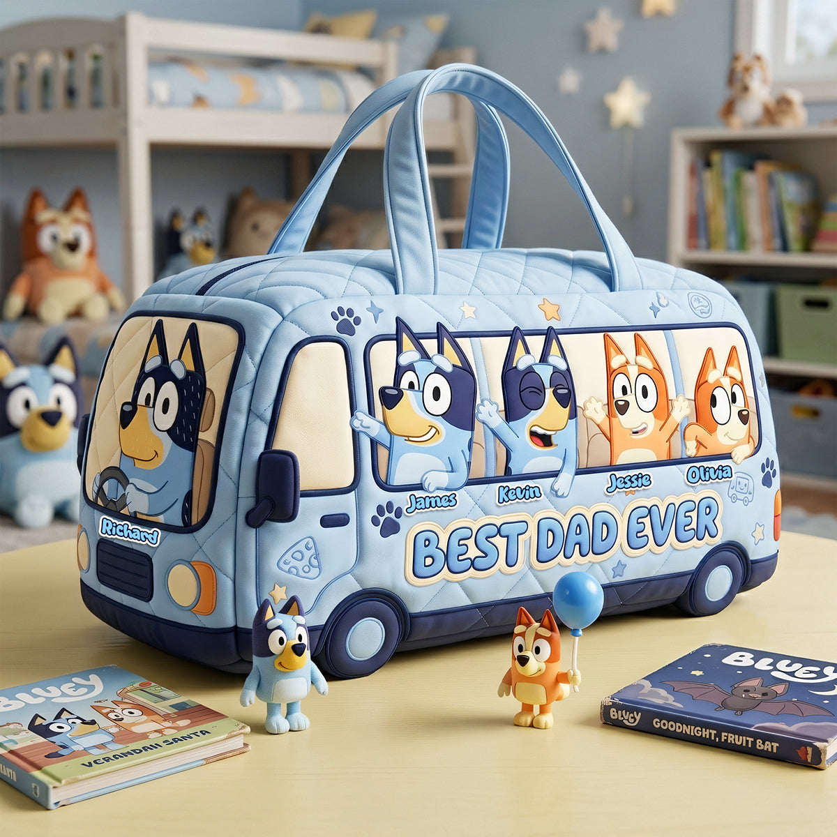 Puppy Family Duffle Bag - Personalized Gifts For Dad 02NATA210426