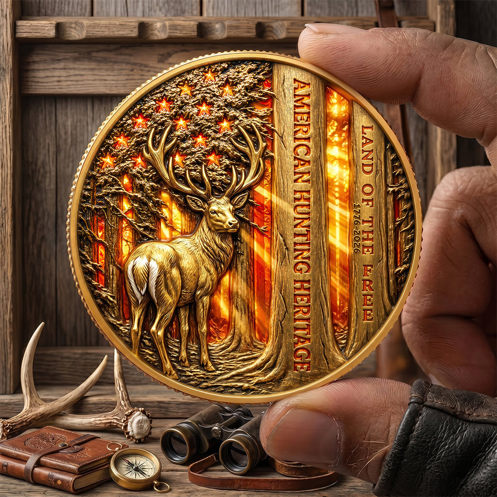 Free Deer In American Forest Coin, Personalized Gifts For Deer Hunter 02qhdt260526