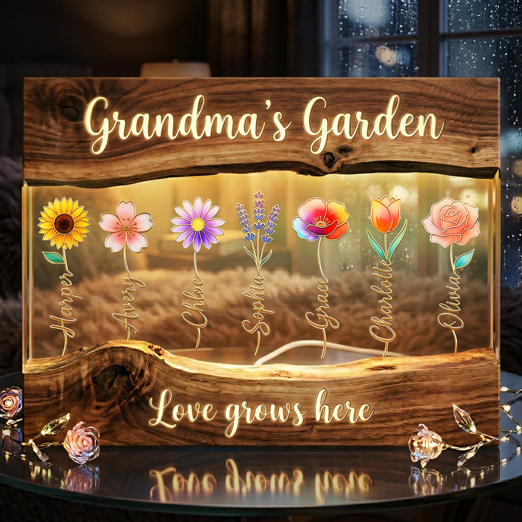 Mom's Garden Light Box  -  Personalized Gifts For Mothers 03pata150426
