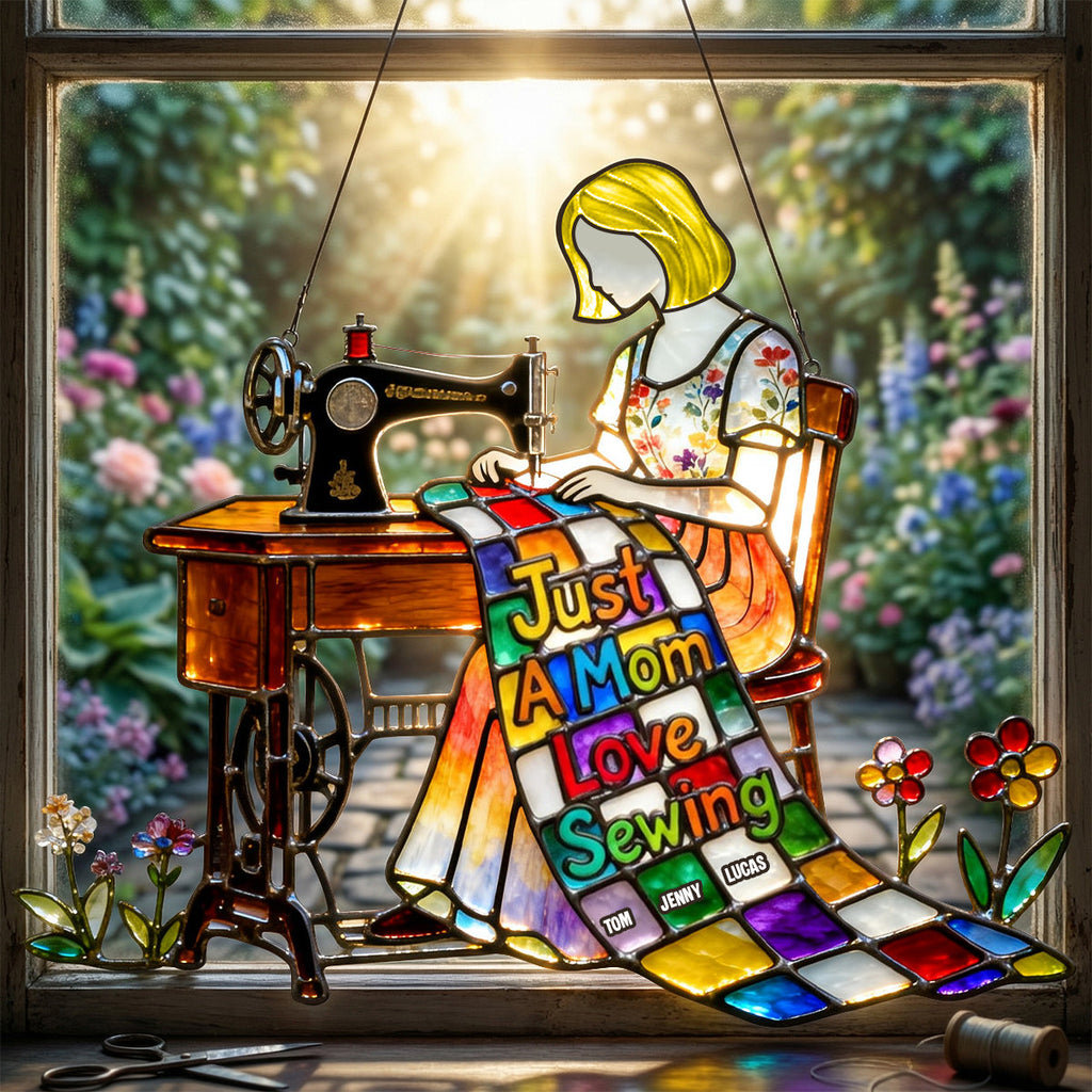 Sewing Mom 1 Layer Suncatcher  - Personalized Gifts For Mother's Day Suncatcher Ornament 01OHTN200326