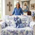 Sacred Templar Knight Toile De Jouy Quilted Sofa Cover, Personalized Gifts For Christians 02qhdt290626