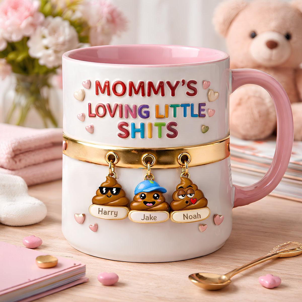 Mom’s Funny Little Squad Accent Mug - Personalized Mother's Day Gifts 04HUDT090426