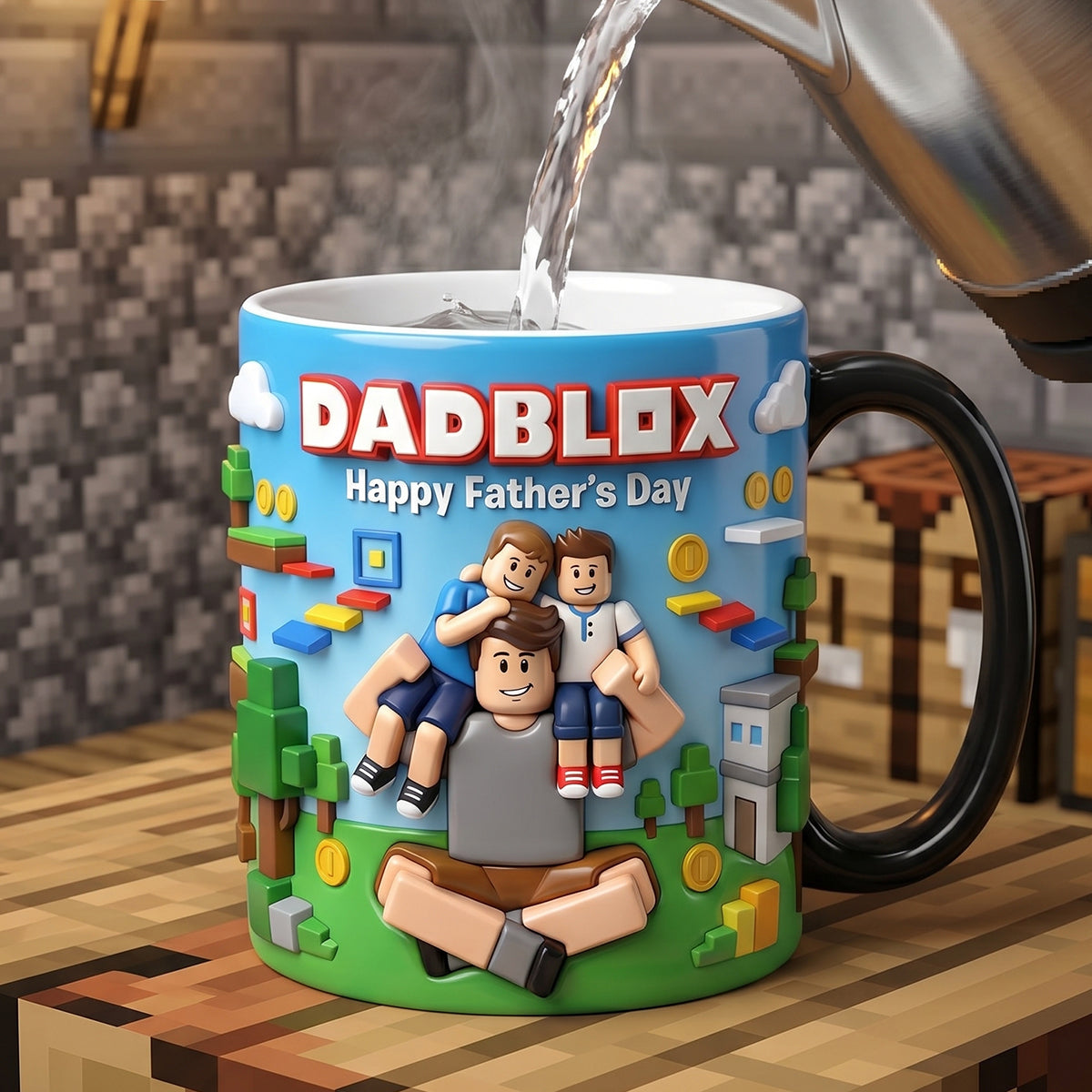 Custom Photo Block Game Dad Magic Coffee Mug - Personalized Gifts For Father's Day Magic Mug 03NATN150526