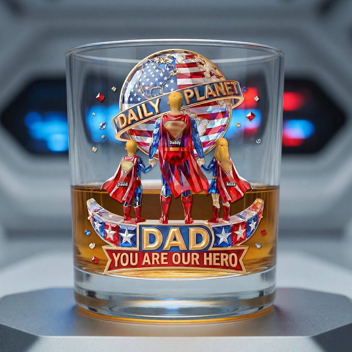 Fearless Guardian Dad and Kids Drinking Glass - Personalized Gifts For Dads 05tyqn250526