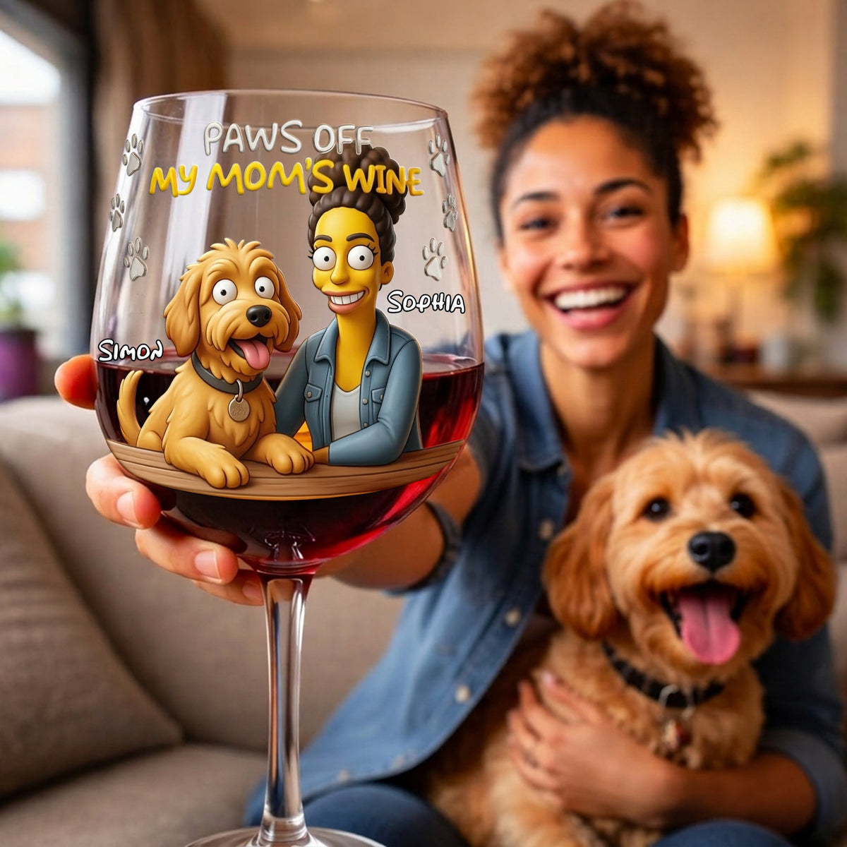 Fun Cartoon Drinking With Pet Drinking Glass - Custom Photo Gifts For Dog Moms & Cat Mom 03qhlu190326