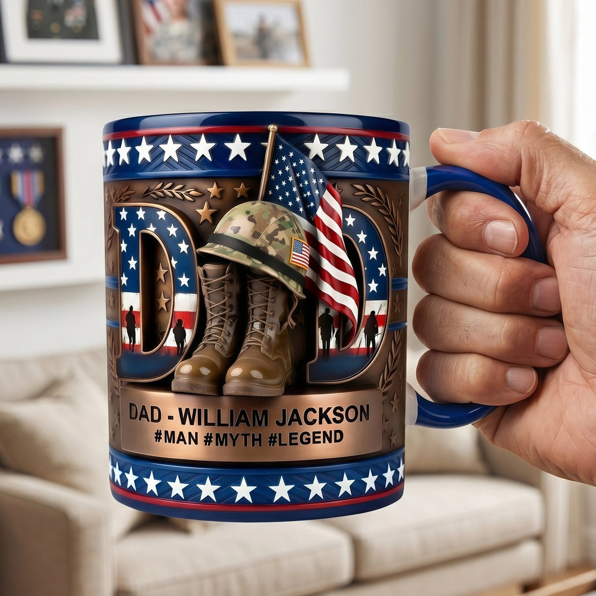 Veteran Dad Coffee Accent Mug - Personalized Gifts For Dad 03tyqn130426