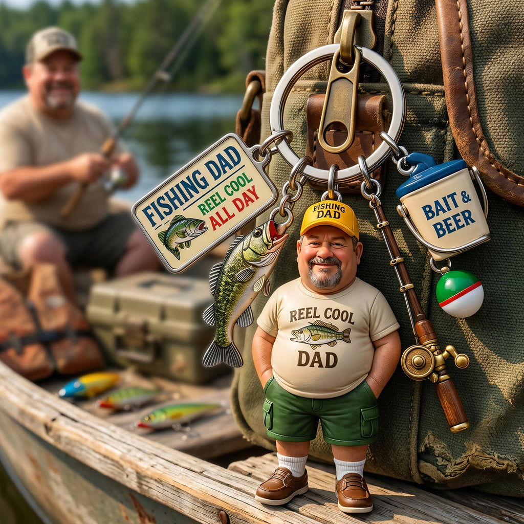 Custom Photo Fishing Dad Tag Keychain - Personalized Gifts For Dad 03tyta280426