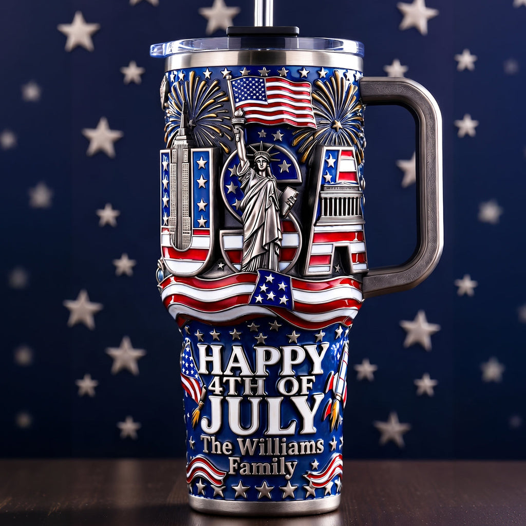 USA Happy 4th July Tumbler - Personalized Gifts For Family 05padt100626