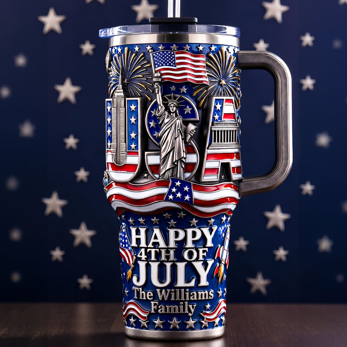 USA Happy 4th July Tumbler - Personalized Gifts For Family 05padt100626