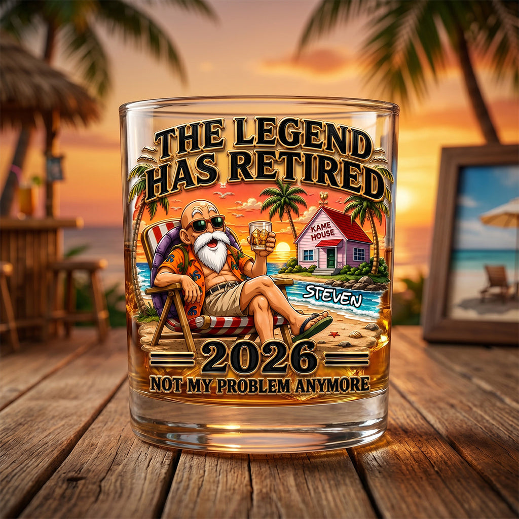 The Legend Has Retired Round Glass - Personalized Gifts 02todh050626