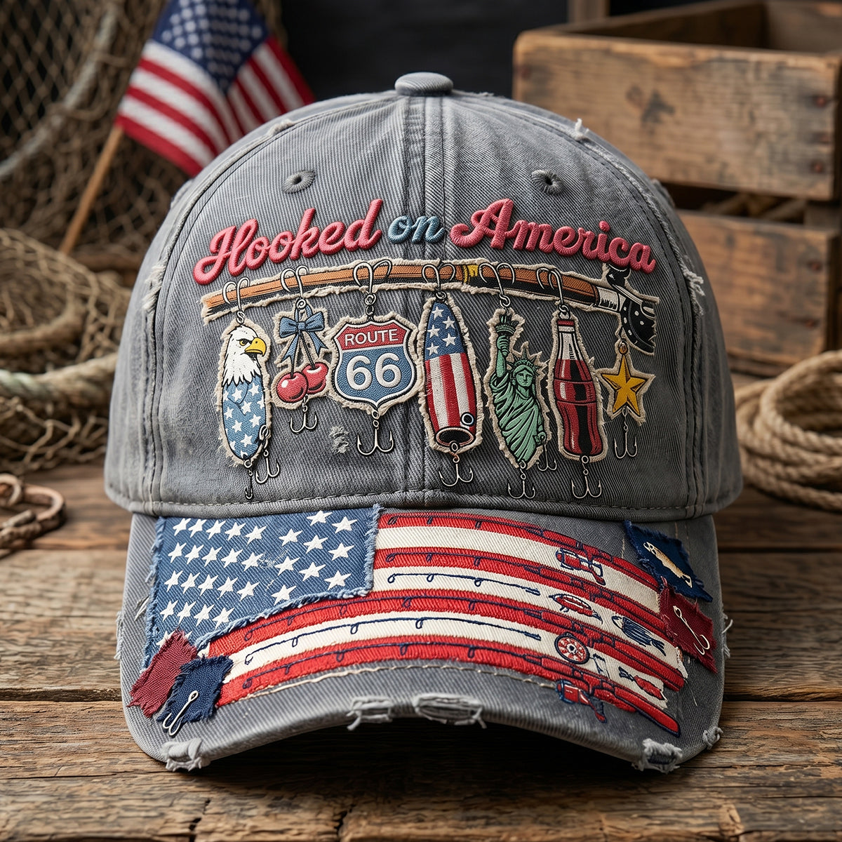 Hooked On America Classic Cap - Personalized Gift For Fisherman 04qhtn050626