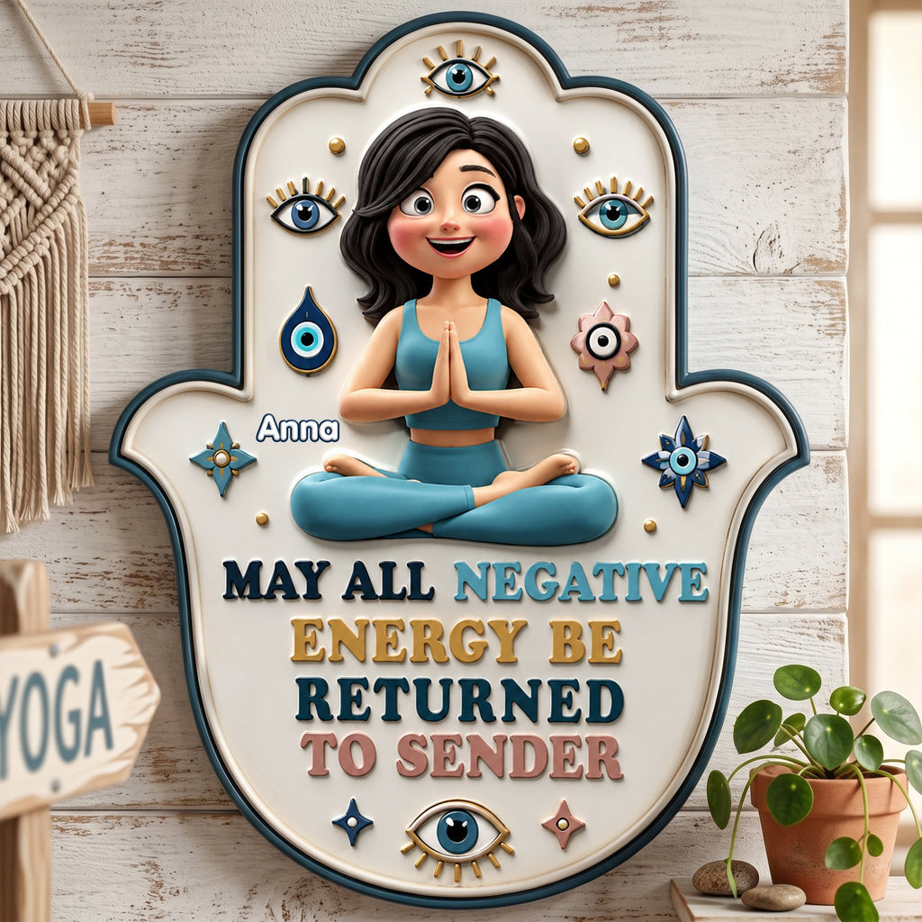 Good Vibes Metal Sign - Personalized Gifts For Yoga Lovers 04NALU180624