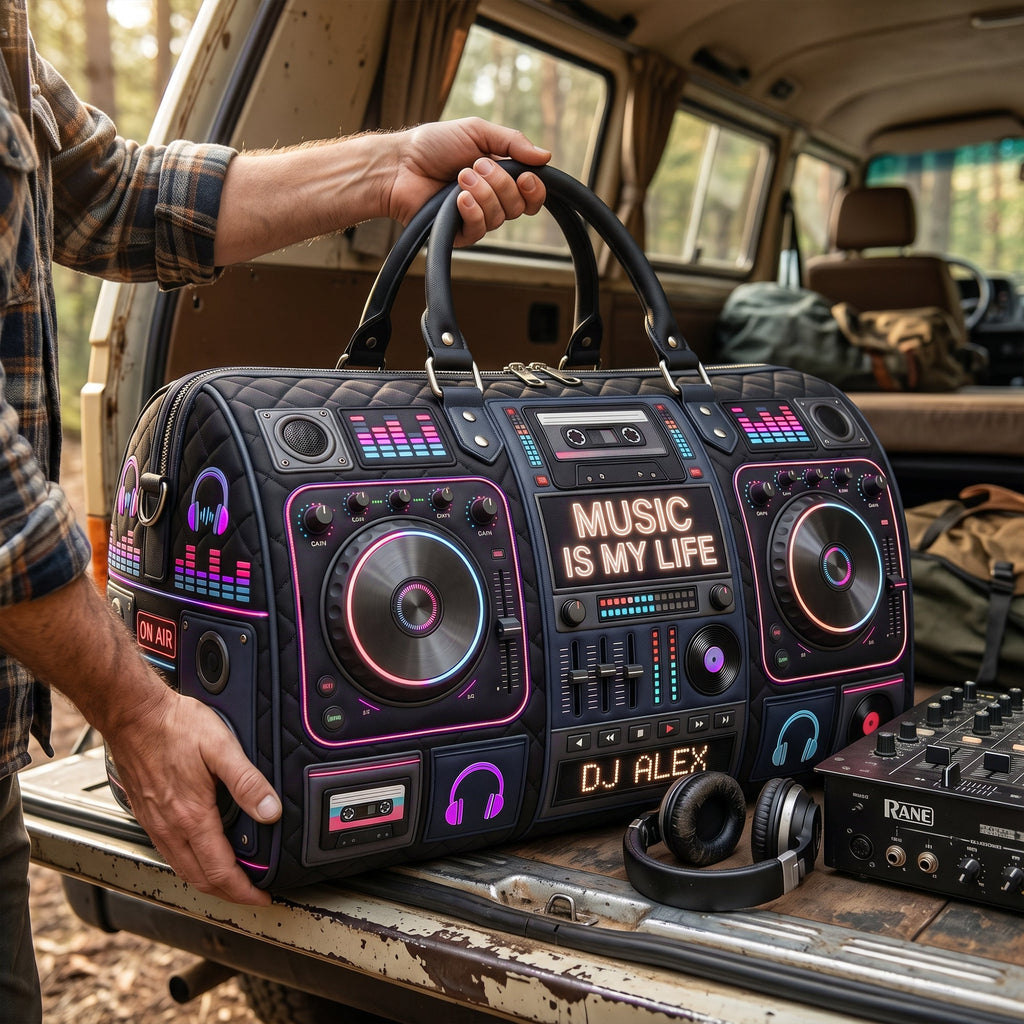 DJ Mixer Quilted Duffle Bag Personalized Gifts For Music Lovers 03palu060726