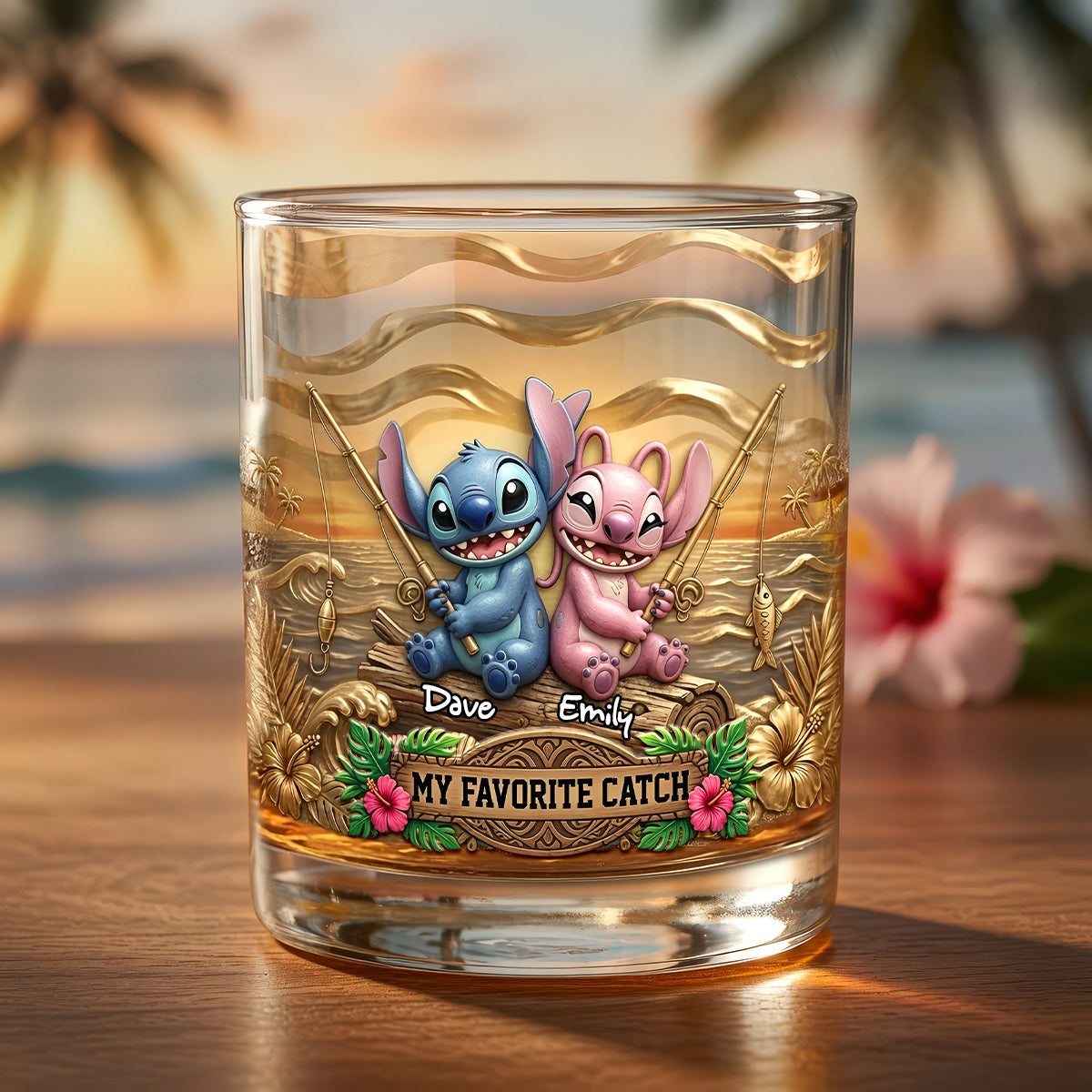 My Favorite Catch Round Glass - Personalized Gifts For Couple 05tydh080626